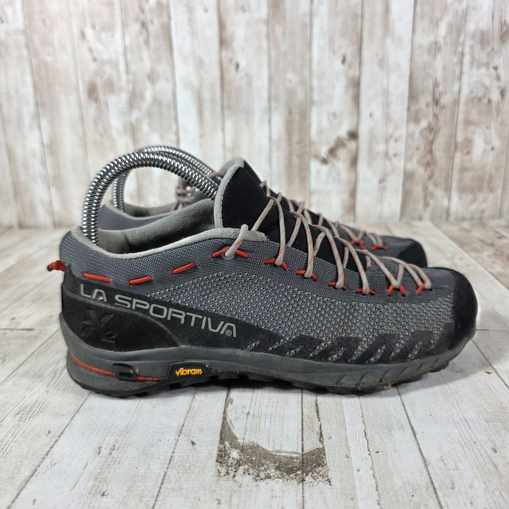 La Sportiva TX2 Approach Shoes Womens 6.5 Grey Orange Vibram Hiking 2053-C
